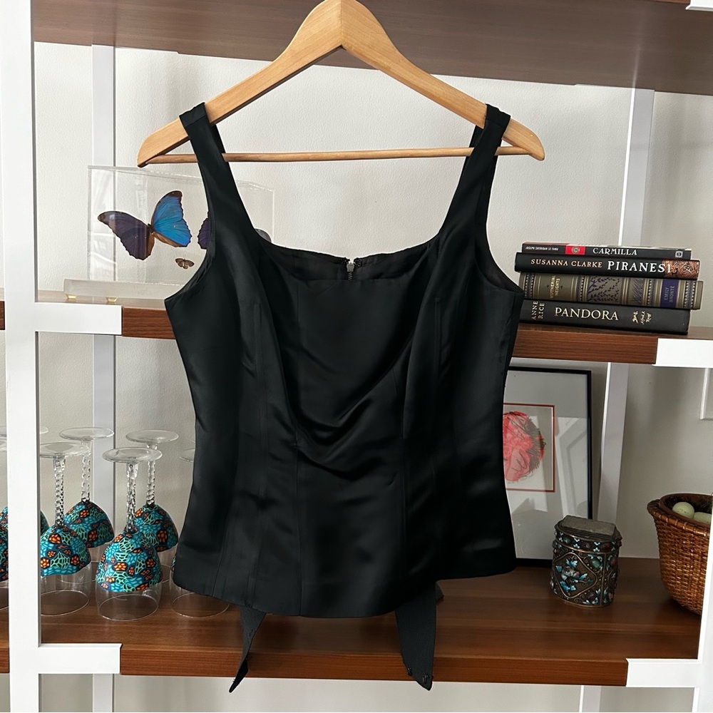 kulson Italian Black Ribbed Bustier Corset Top